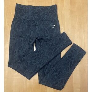 Gymshark 23" Floral Texture Design Butt Scrunch Leggings Black XS